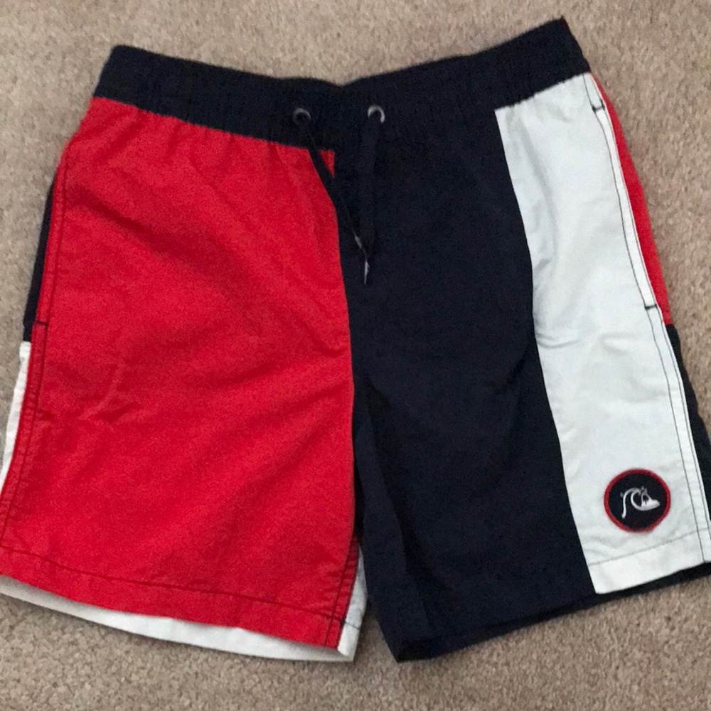 Quiksilver Youth Boys Red, White and Blue Boardshorts